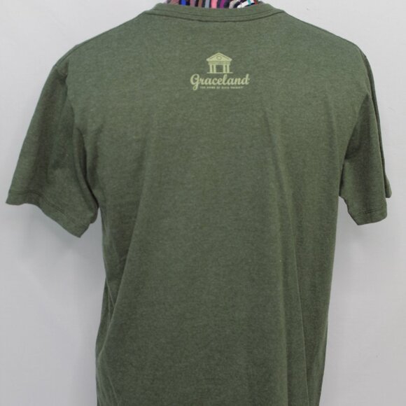 Elvis Presley Guitar Flag Army Tshirt Green Size Large - Picture 5 of 10